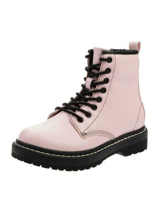 Doris Rosa Anatomisch Lederne Kinderstiefel mit Reißverschluss Rosa