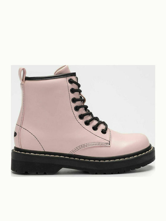 Doris Rosa Anatomisch Lederne Kinderstiefel mit Reißverschluss Rosa