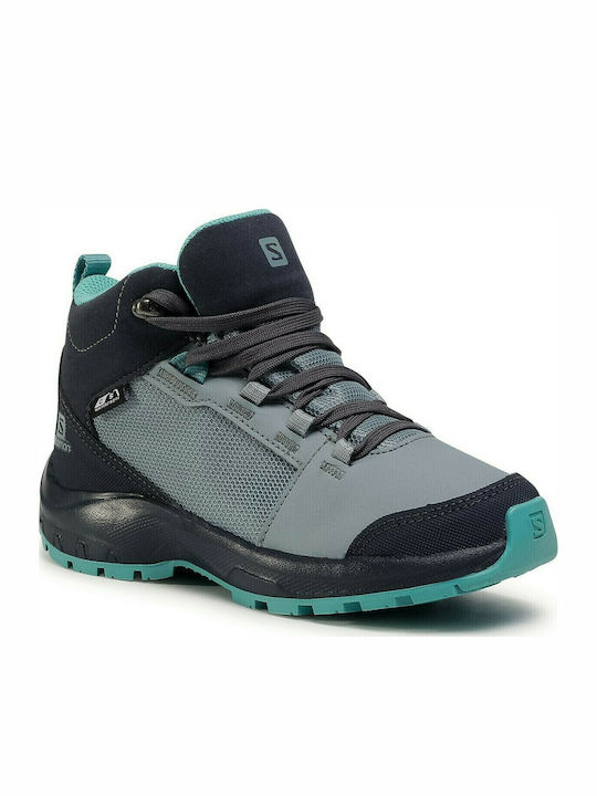 Kids Waterproof Leather Hiking Boots Outward Turquoise 409724