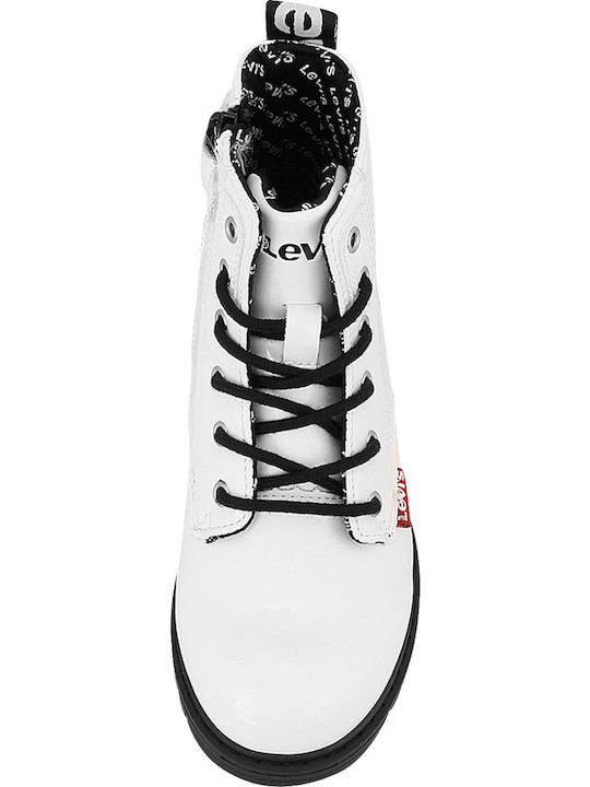 Pasadena Kids Boots from Patent Leather with Zipper White