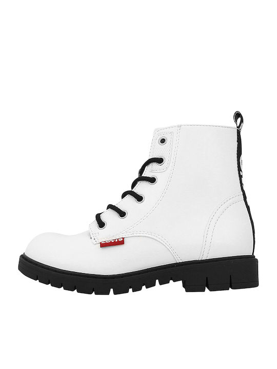 Pasadena Kids Boots from Patent Leather with Zipper White
