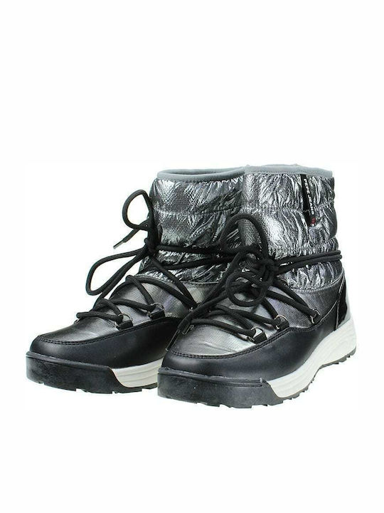 Jarvis Puff Kids Snow Boots with Laces Black