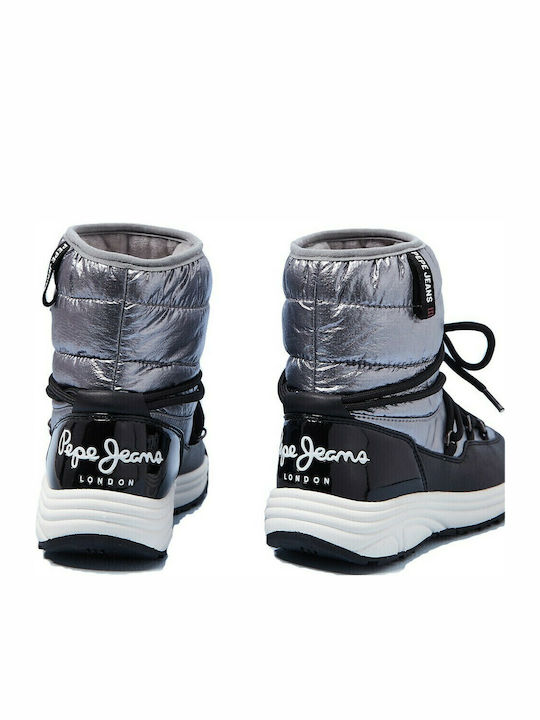 Jarvis Puff Kids Snow Boots with Laces Black