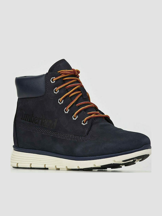 Killington Leather Kids Boots with Zipper Navy Blue
