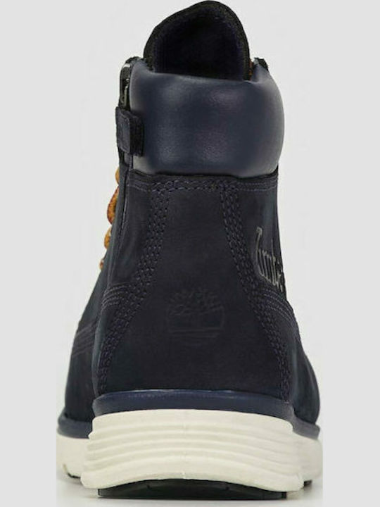 Killington Leather Kids Boots with Zipper Navy Blue
