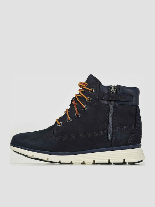 Killington Leather Kids Boots with Zipper Navy Blue