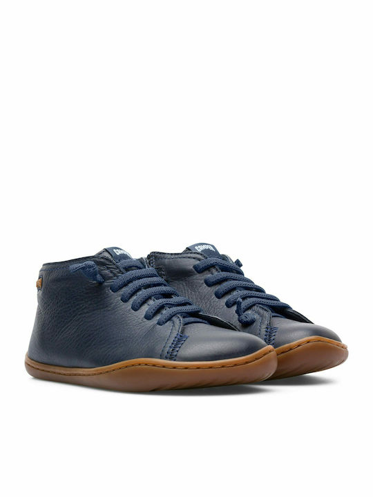 Peu Cami Anatomical Leather Kids Boots with Zipper Navy Blue