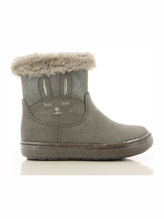 Bunny Suede Kinderstiefeletten mit Reißverschluss Gray