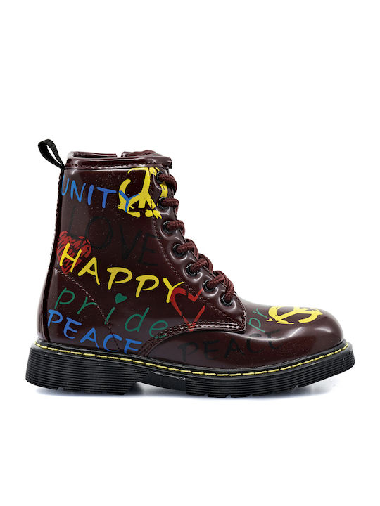 Kids Boots with Zipper Burgundy