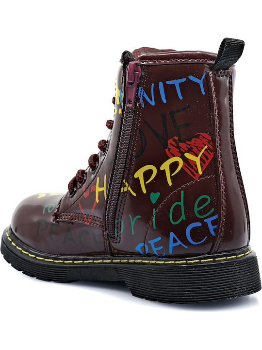 Kids Boots with Zipper Burgundy