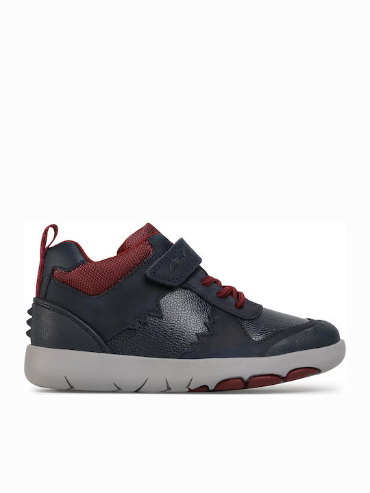 Rex Park K Anatomical Leather Kids Boots with Velcro Blue