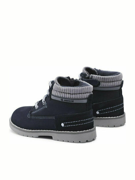 Lederne Kinderstiefeletten mit Reißverschluss Marineblau