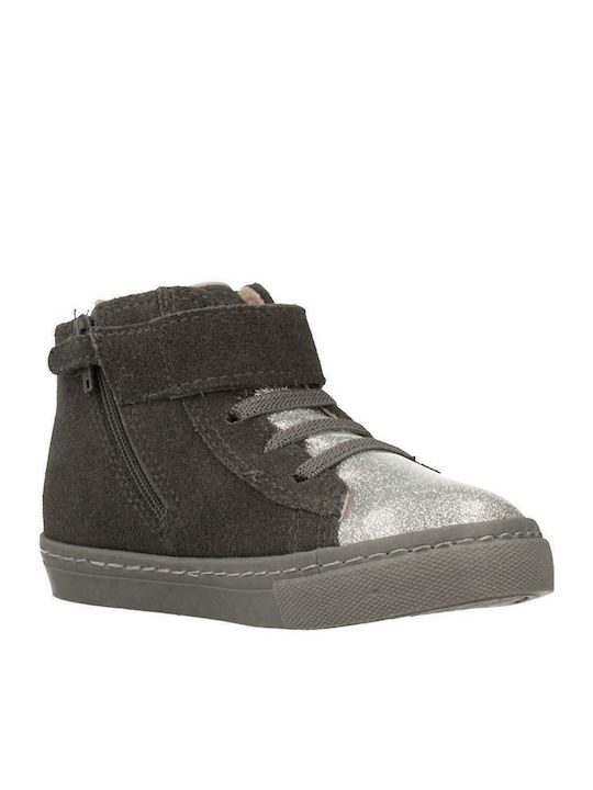 Velten Suede Kinderstiefeletten mit Klettverschluss Gray