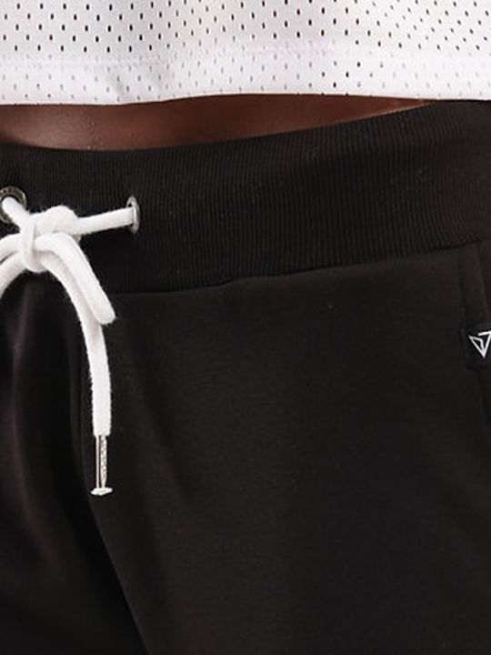Hohe Taille Jogginghose Jogger Schwarz