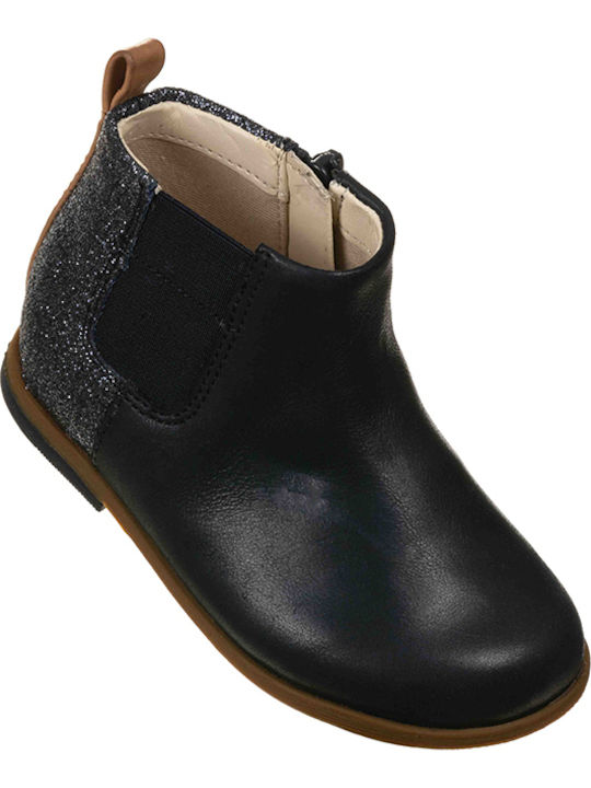 Kids Drew Fun K Leather Kids Boots with Zipper Blue
