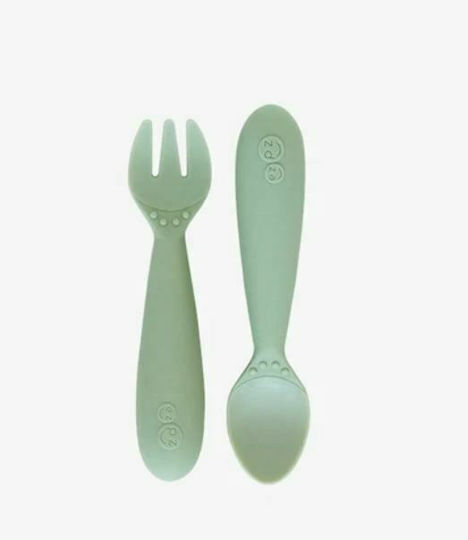 Ezpz Feeding Set Tiny 2 made of Silicone Green 3pcs for 12+ months
