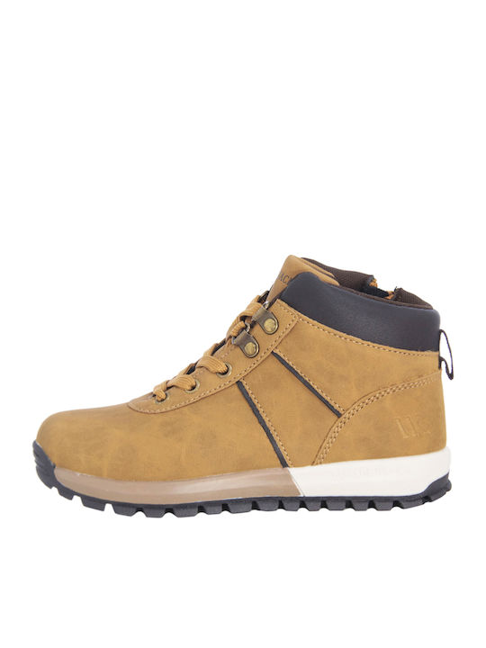 Saturn Leather Kids Boots with Laces Tabac Brown