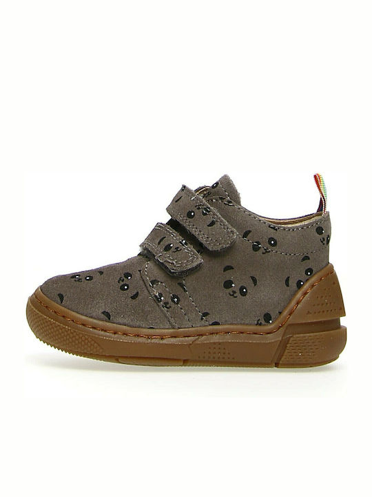High Freedom Anatomical Suede Kids Boots with Velcro Gray