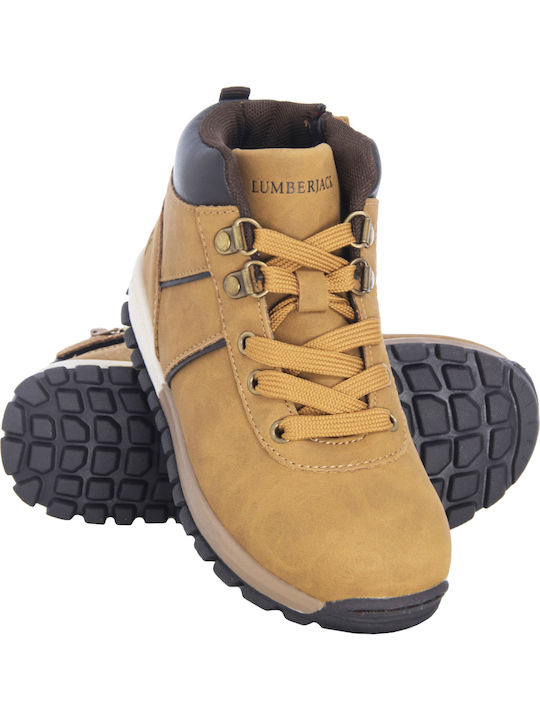 Saturn Leather Kids Boots with Laces Tabac Brown
