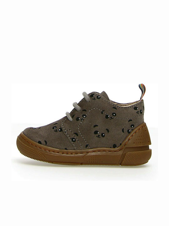 High Freedom Anatomical Suede Kids Boots with Velcro Gray