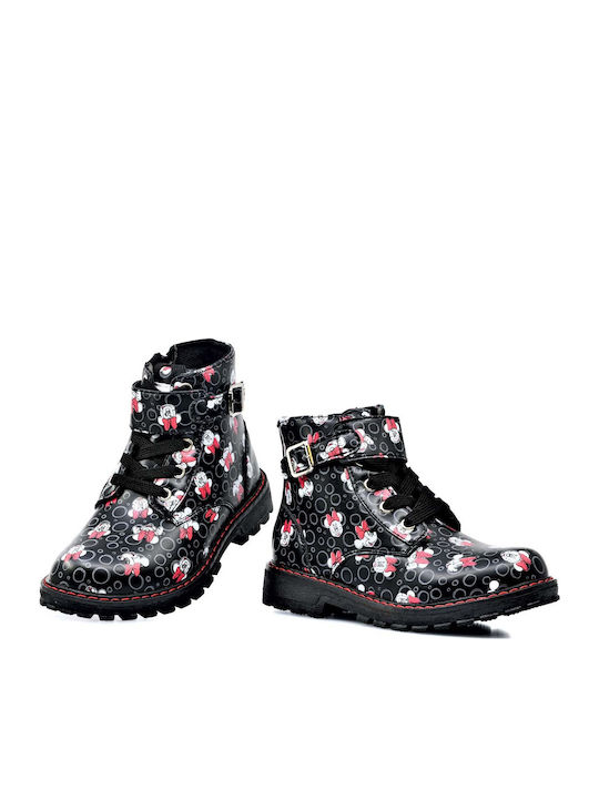 Leather Kids Boots with Zipper Black