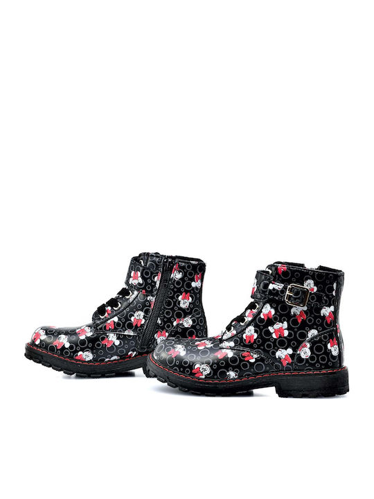 Leather Kids Boots with Zipper Black