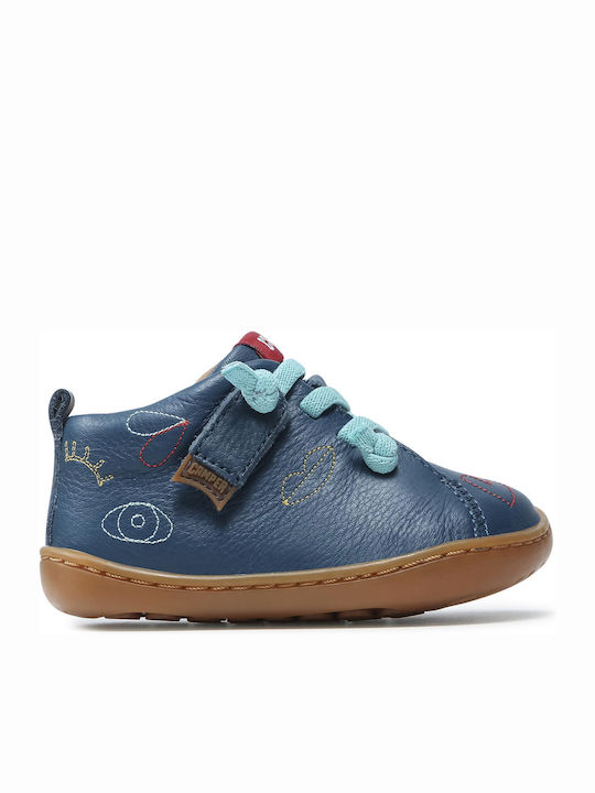Peu Cami Kids Leather Anatomic Boots with Lace Blue
