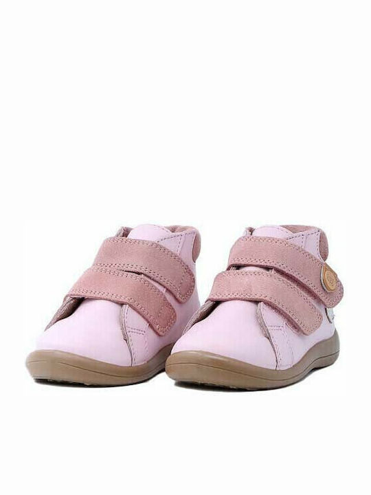 64105 Ghete Copii din Piele cu Velcro Roz