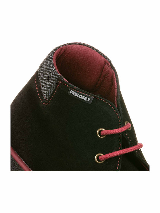 Suede Kinderstiefeletten mit Schnürsenkeln Schwarz
