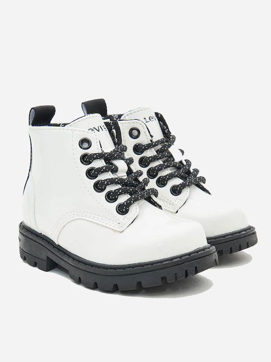 Clover Kids Boots from Patent Leather with Zipper White