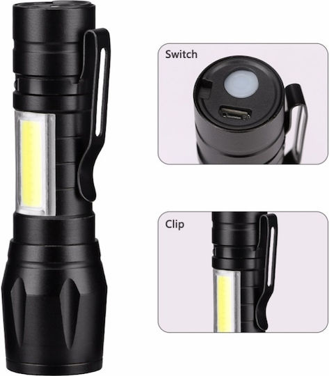 Factory Rechargeable Flashlight LED Dual Function with Maximum Brightness 400lm Flashtak Tactical XPE Black