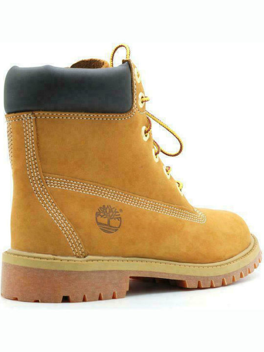 Courma Leather Kids Boots with Zipper Tabac Brown