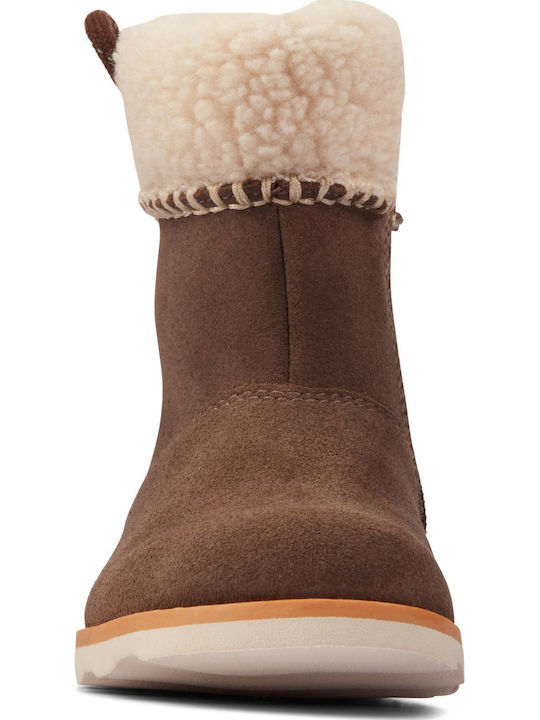 Crown Loop T Suede Παιδικά Μποτάκια με Φερμουάρ Καφέ
