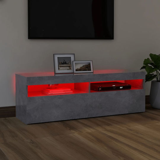 Stand TV Cu Iluminare LED Gri Beton L120xA35xÎ40cm