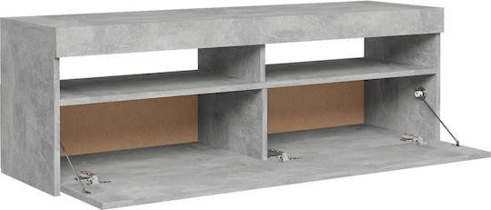 Stand TV Cu Iluminare LED Gri Beton L120xA35xÎ40cm