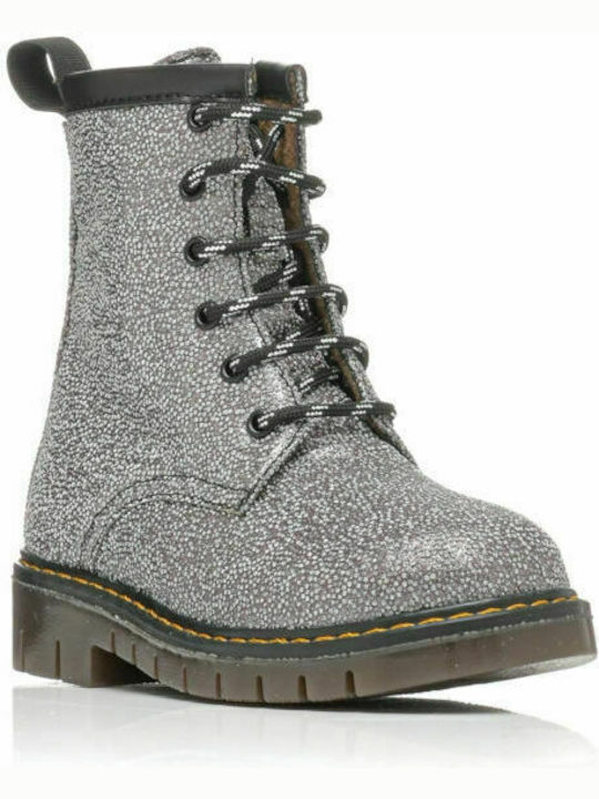 Kinderstiefel mit Reißverschluss Silber