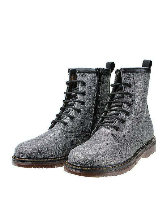 Kinderstiefel mit Reißverschluss Silber