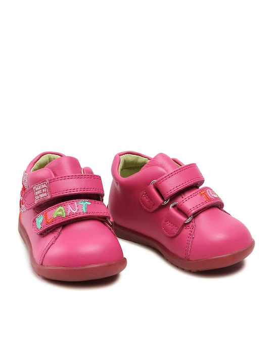 Anatomisch Lederne Kinderstiefeletten mit Klettverschluss Rosa
