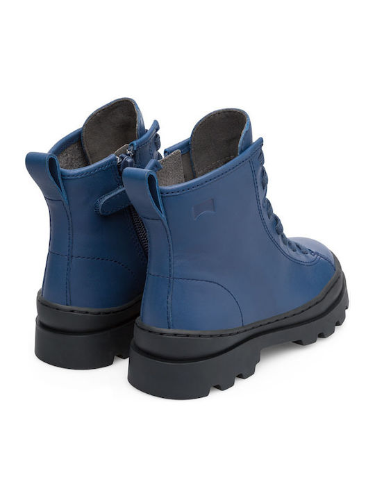 Brutus Anatomical Leather Kids Boots with Laces Blue