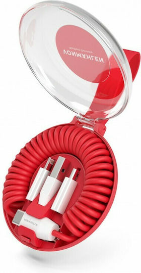 Vonmählen Allroundo C Spiral USB to Lightning Cable Κόκκινο 0.75m (R015P0003)