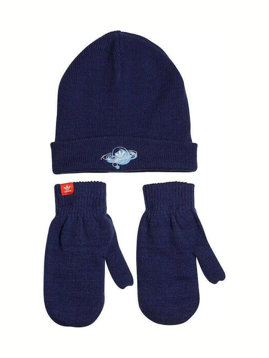 Trefoil Universe Set Căciulă Copil cu Mănuși Textil Albastru marin