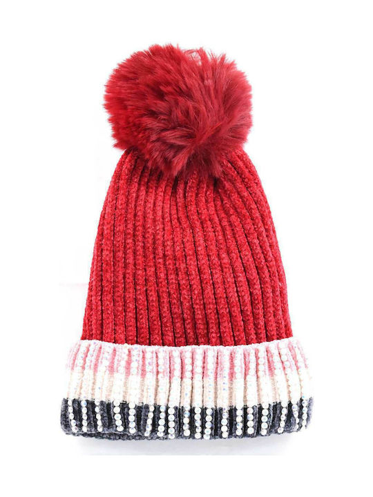 Verde Kids Beanie Knitted Red