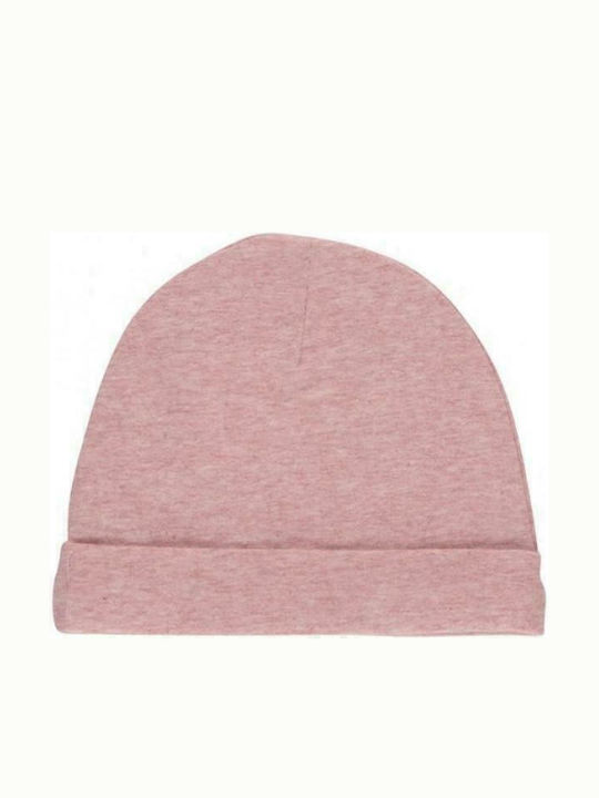 Pink Melange Kinder Mütze Stoff Rosa