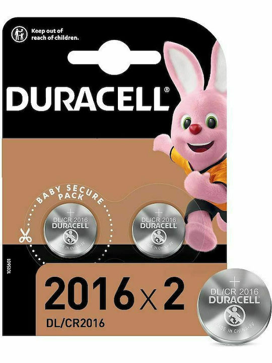 Duracell Long Lasting Power 2016 Μπαταρίες Λιθίου Ρολογιών CR2016 3V 2τμχ