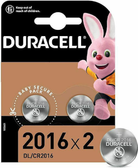 Duracell Long Lasting Power 2016 Batterien Lithium für Uhren CR2016 3V 2Stück