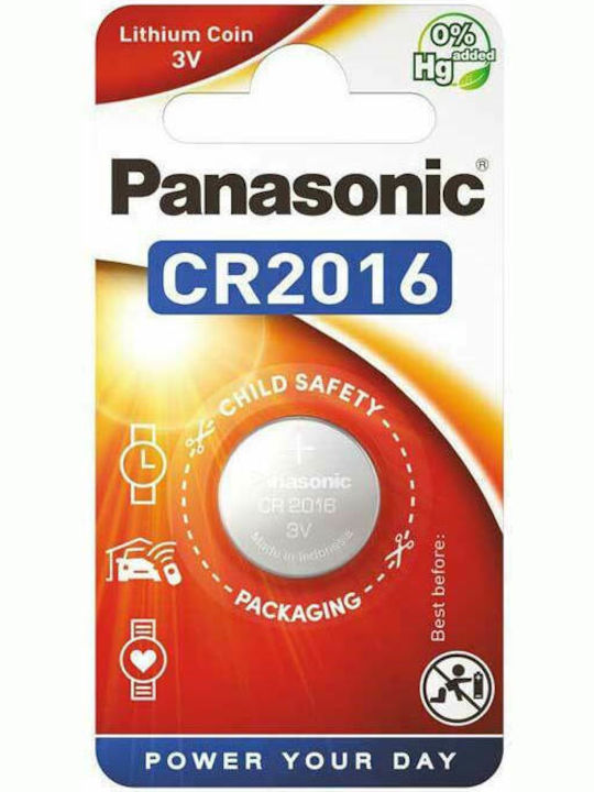 Panasonic Lithium Power Μπαταρία Ρολογιών CR2016 3V 1τμχ