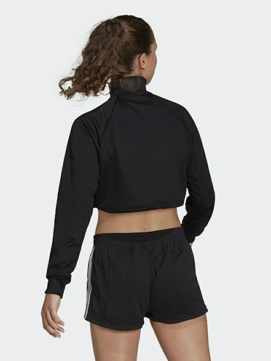 Adidas Melbourne Tennis Shrug Damen Sportlich Bluse Langärmelig mit Reißverschluss Schwarz