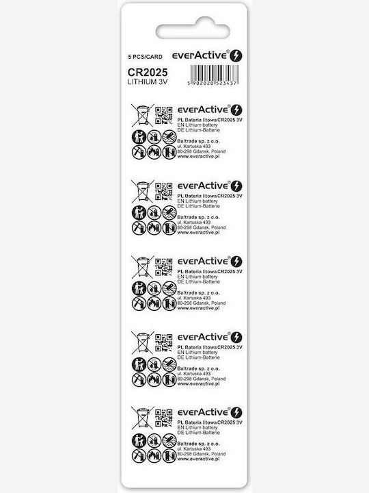 everActive Μπαταρίες Λιθίου Ρολογιών CR2032 3V 5τμχ