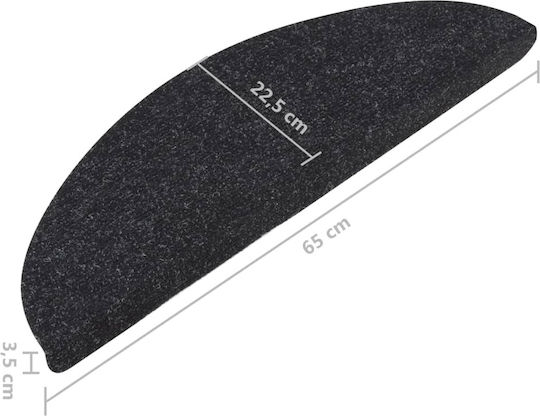 vidaXL Πατάκια Σκάλας Ανθρακί 65x26cm 136395 15τμχ