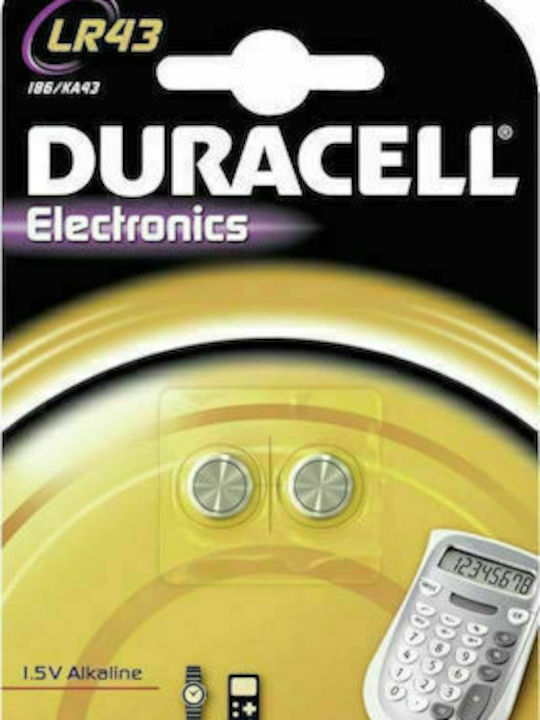 Duracell Electronics Baterii alcaline Baterii de ceas pentru ceasuri LR43 1.5V 2buc